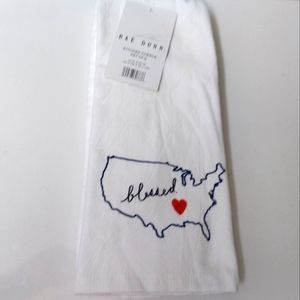 Rae Dunn Blessed America Kitchen Hand Towels Lot 2pc.